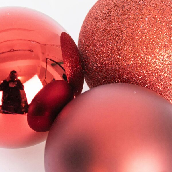 Shatchi 100mm Shatterproof Dark Red Christmas Baubles, Pack of 3 or 6 for Festive Displays