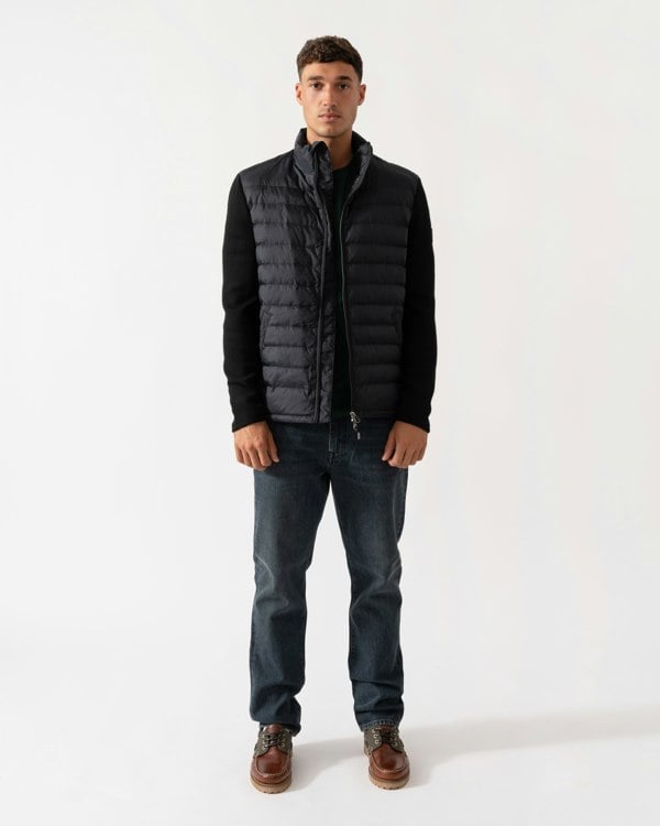 GANT Mens Mixed Media Hybrid Jacket - 5 Black