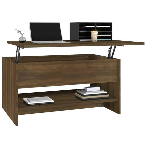 Berkfield Coffee Table Brown Oak 80x50x40 cm Engineered Wood