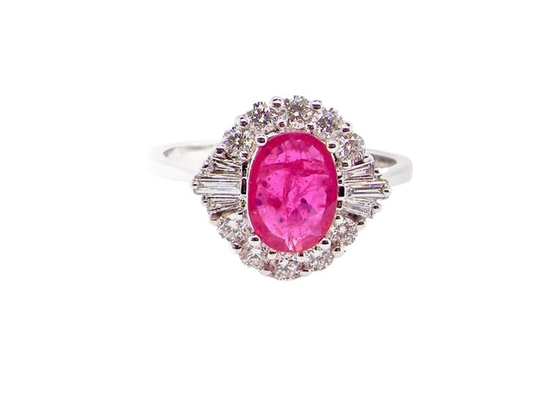 Vintage Tom A ruby and diamond cluster ring