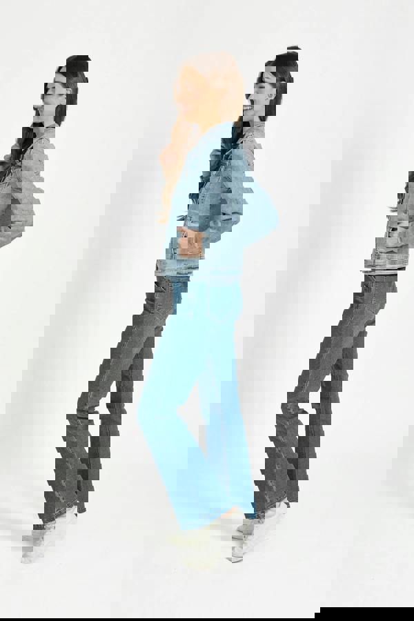 Mudflower Floral Embroidered Denim Jacket