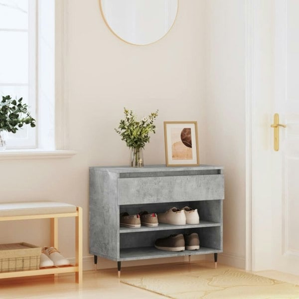 Berkfield Shoe Cabinet Concrete Grey 70x36x60 cm Engineered Wood
