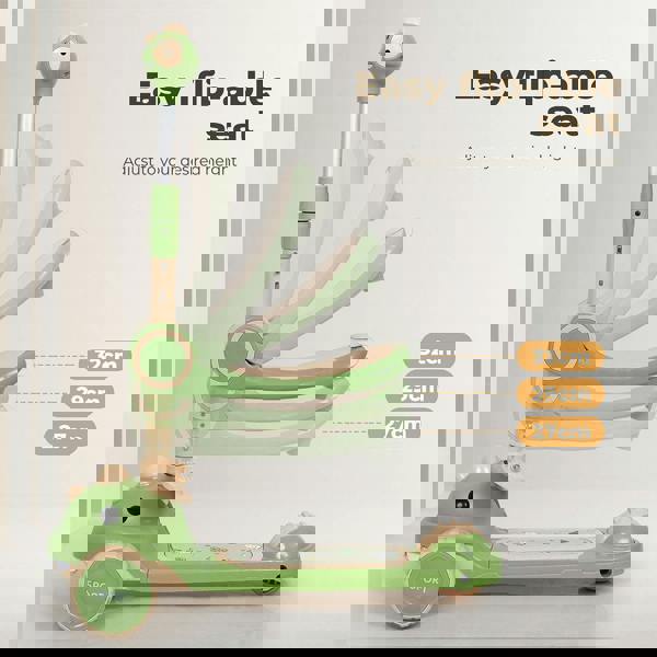 Dekko Kids Scooter Foldable Flip-able Seat Adjustable Height LED Light Music