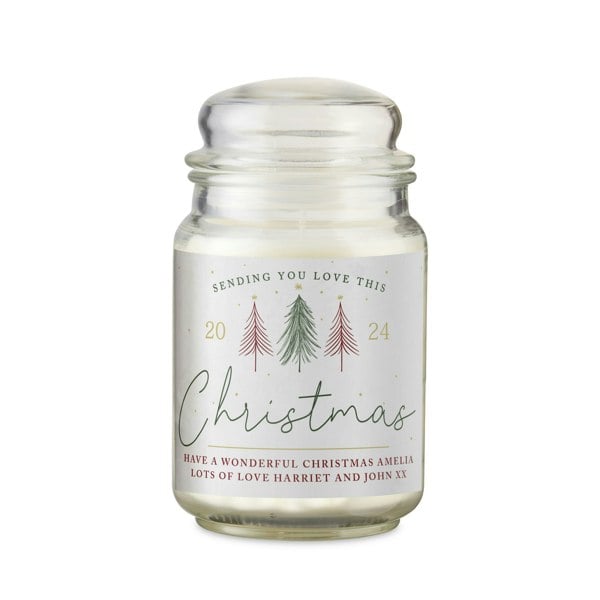 Personalised Memento Company Personalised Sending You Love Christmas Large Scented Jar Candle