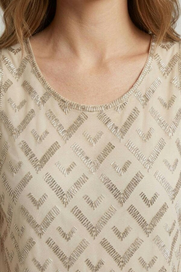 Izabel London Bead Embellished Sleeveless Top