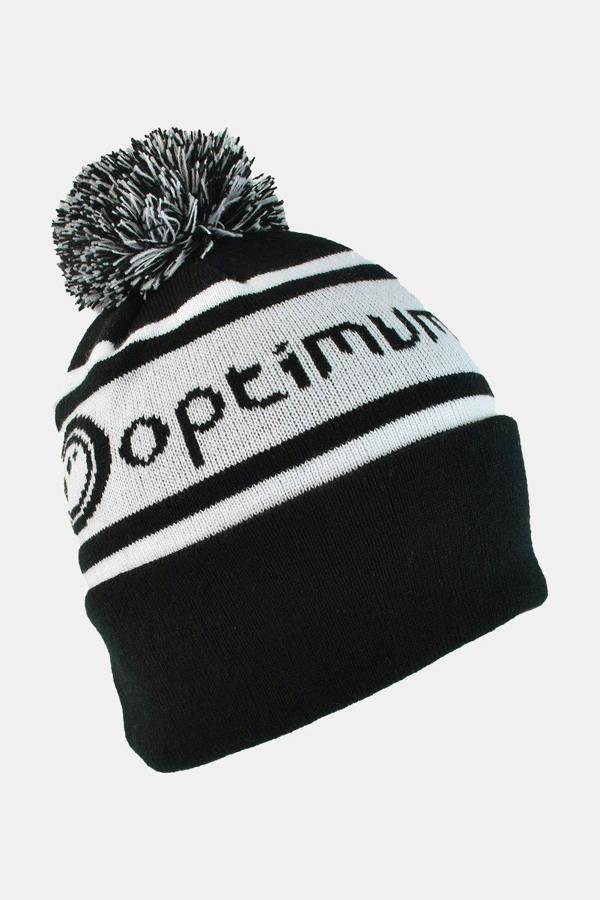 Optimum Winter Bobble Hat | Warm Stretchy Beanie, One Size - Black/White