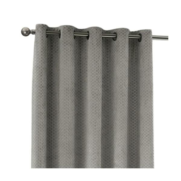Furn Neptune Velvet Eyelet Curtains - Silver