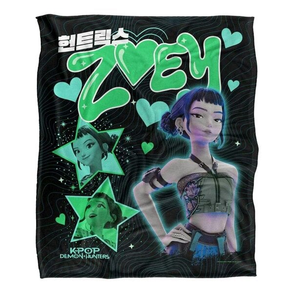 K-Pop Demon Hunters Soft Touch Zoey Blanket - Multicoloured