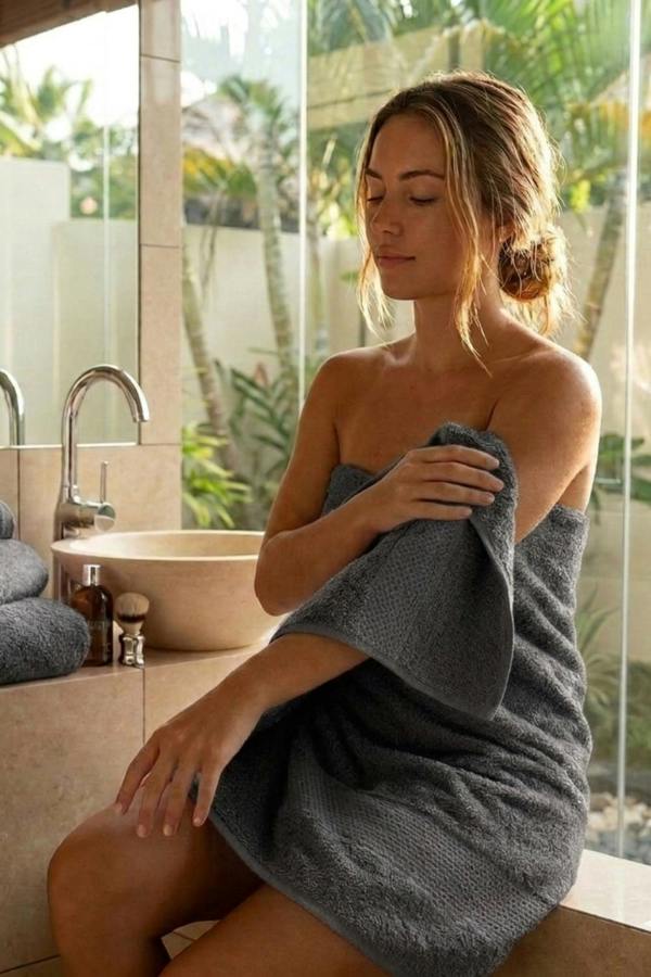 Dyzi Supersoft Absorbent Egyptian Cotton Bathroom Towels 550GSM