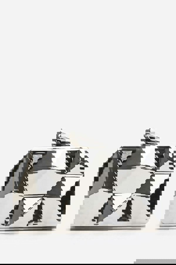 Where's That From Rica Geometric Clutch Bag in Silver