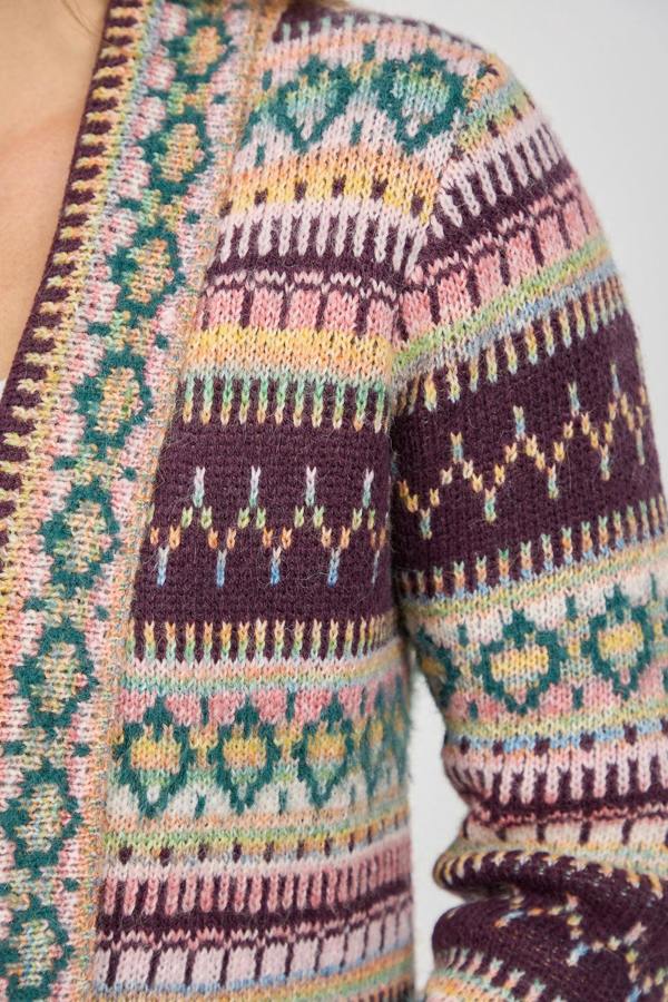 Mudflower Fair Isle Longline Knit Cardigan