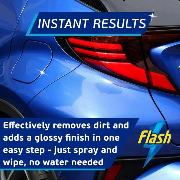 Flash Waterless Wash & Wax Quick & Effective Waterless Car Cleaner Spray 500ml