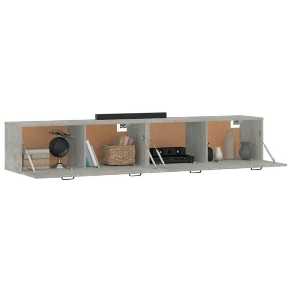 Berkfield Wall Cabinets 2 pcs Concrete Grey 100x36.5x35 cm Engineered Wood