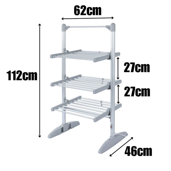 Glamhaus EcoDry Electric Heated Clothes Airer with Cover 248W Foldable