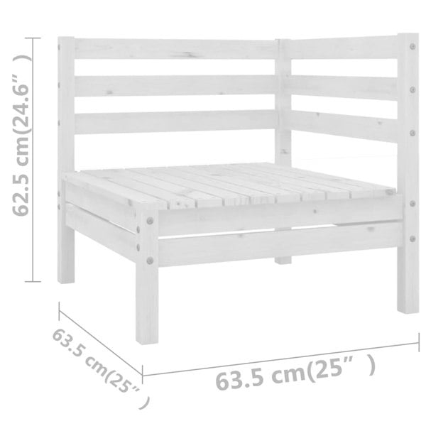Berkfield 11 Piece Garden Lounge Set White Solid Wood Pine