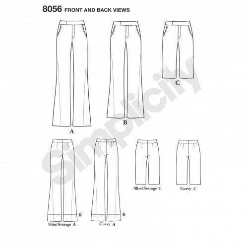 Simplicity Sewing Pattern 8056, Trousers, Shorts for Women, AA (10-12-14-16-18) - Intermediate
