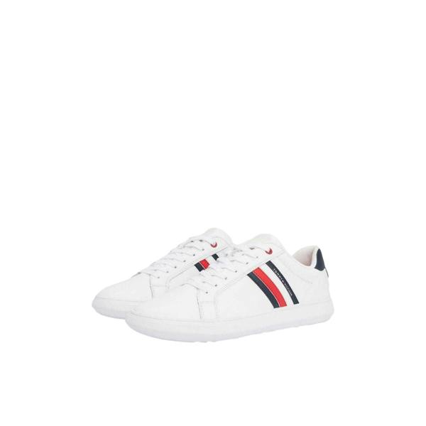 Tommy Hilfiger Mens Essential Leather Cupsole Trainers - White - 