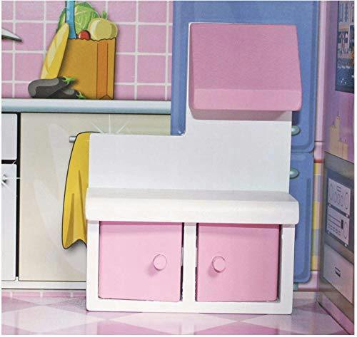 HYGRAD BUILT TO SURVIVE Wooden Play Doll House With Accessories & Furniture Role Play Doll House 4 Designs Christmas, Birthday Girls Gift (Design 1)