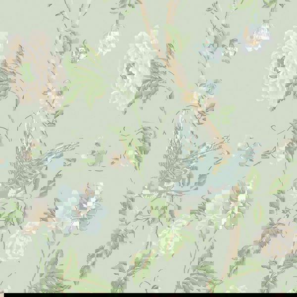 Laura Ashley Summer Palace Wallpaper - Eau de Nil - 10m
