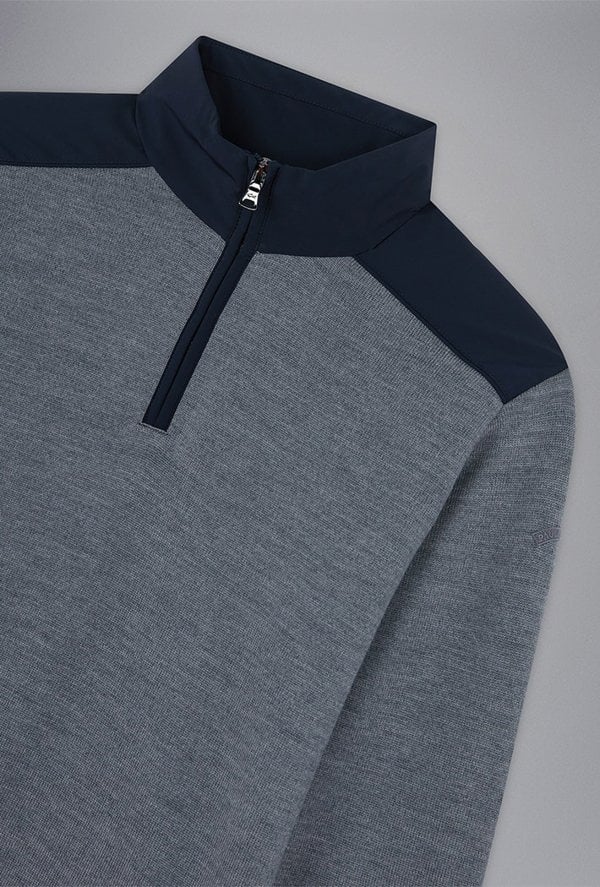 Paul & Shark Wool Sweater with Typhoon Insert - Grey / Navy