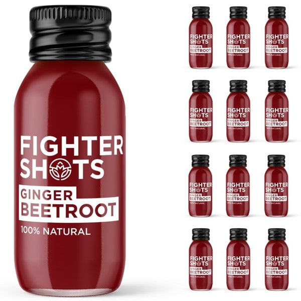 Fighter Shots 100% VEGAN Ginger + Beetroot, 6 or 12 x 60ml