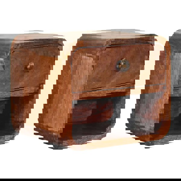 Artisan Furniture Solid Wood Mini Honey Caramel Wall Mounted Bedside with Open Slot