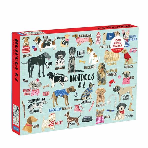 Mudpuppy, Hot Dogs A-Z Jigsaw, Jigsaws & Puzzles, Dogs, Gift