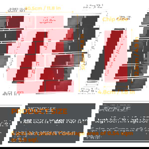 Cherry Red Retro Glossy 3D Sticker Tile 30.5 x 30.5cm - 6 pcs