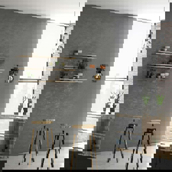 Milagro Ulf Hand Made Pendant Lamp Matt Black Cage Natural Wood Rugged Industrial Chic