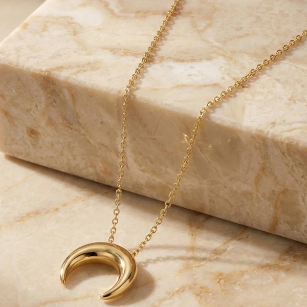 Muchv Small Horn Necklace in 18k Gold or Silver