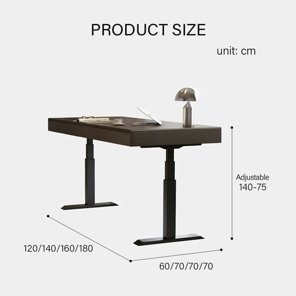 Moreno Electric Standing Office Desk With Storage, Solid Wood-Rit Concept-Rit Concept