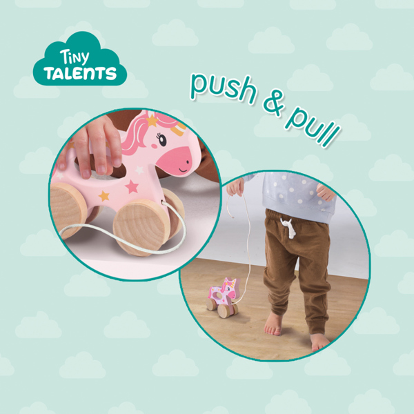 SES Creative Push and pull 2 in 1 wooden unicorn