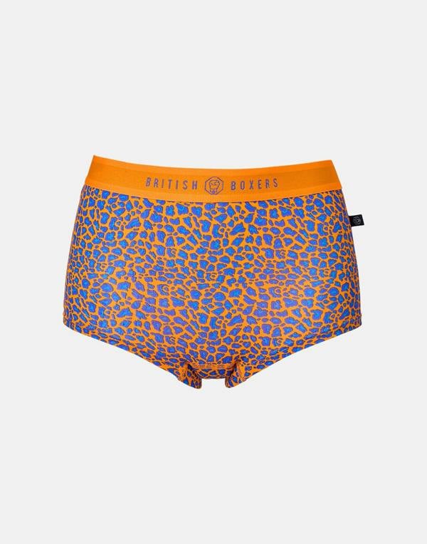 British Boxers Multipack 4 Pairs of Women's Bamboo Hipster Boxer Briefs – Wild Cat