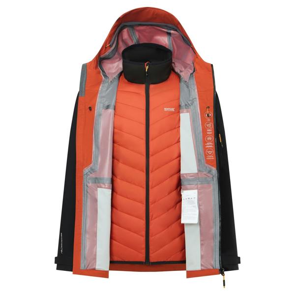 Regatta Mens Sacramento 3 in 1 Waterproof Jacket - Burnt Henna/Rooibos Tea - 