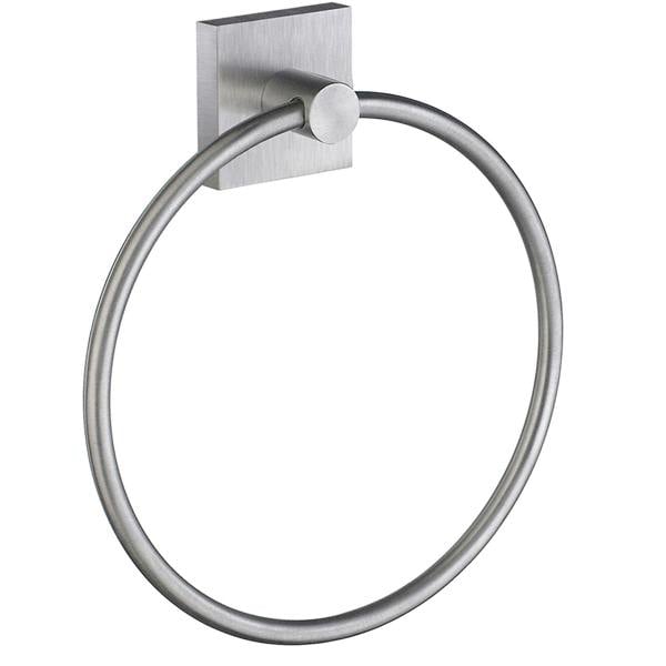 Brushed chrome towel ring