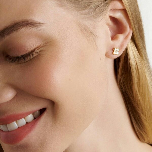 Ted Baker Gayla White Flower Stud Earrings TBJ4143-02-08