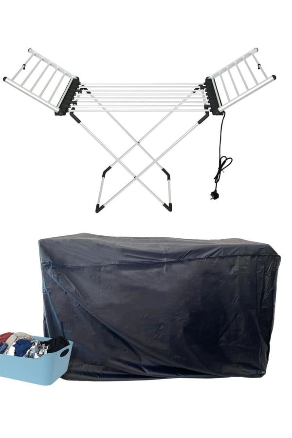Extra Large 20 Bar Heated Electric Winged Clothes Airer with Timer