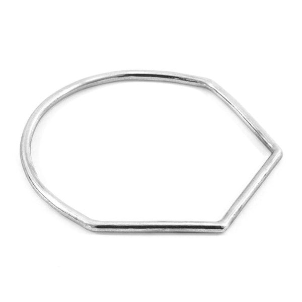 Anchor & Crew Rowe Half Circle Geometric Silver Bangle