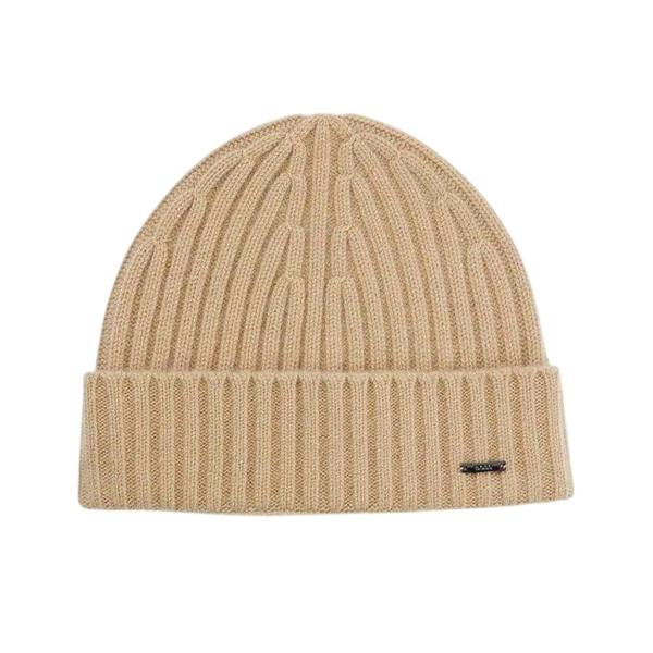 Boss Unisex Adult Ribbed Beanie - Beige - 