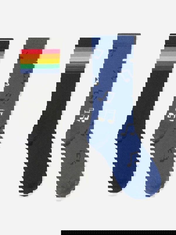 Mini Rodini Kids Rainbow 2 Pack Socks Set in Multicolour