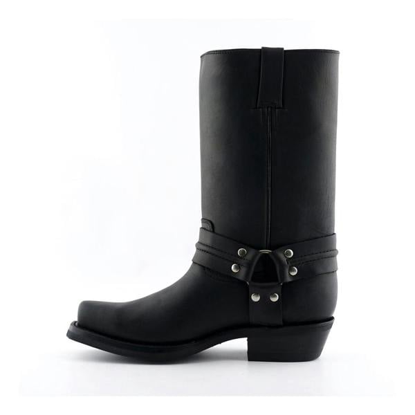 Grinders Unisex Black Western High Leather Boots- Renegade Hi