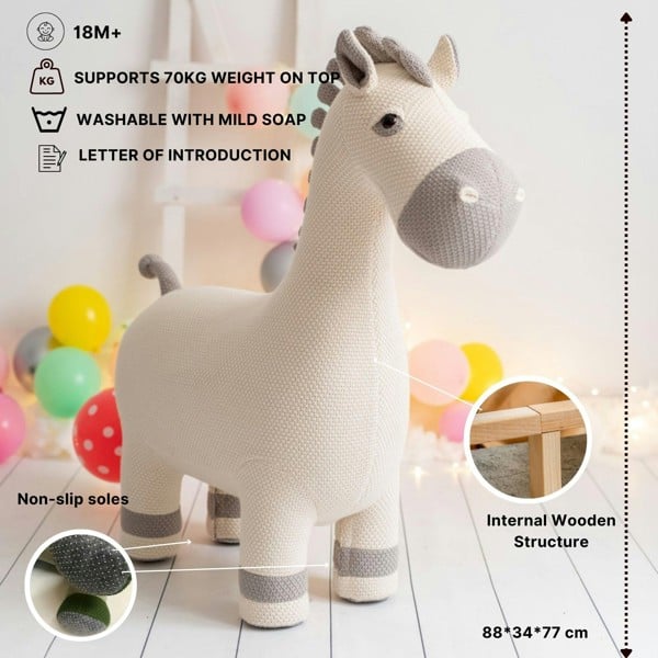 CROCHETTS Set of 2 cotton mare plush toys (Large + Mini) PLTY07LTM18-2