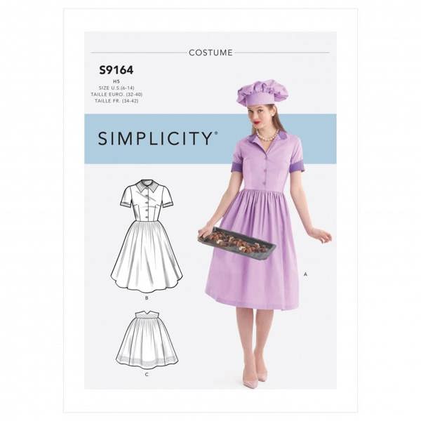Simplicity Sewing Pattern 9164, Costumes, Dresses for Women, H5 (6-8-10-12-14) - Intermediate