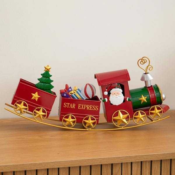 Samuel Alexander 43cm All Aboard Santa's Star Express Hand Painted Christmas Train