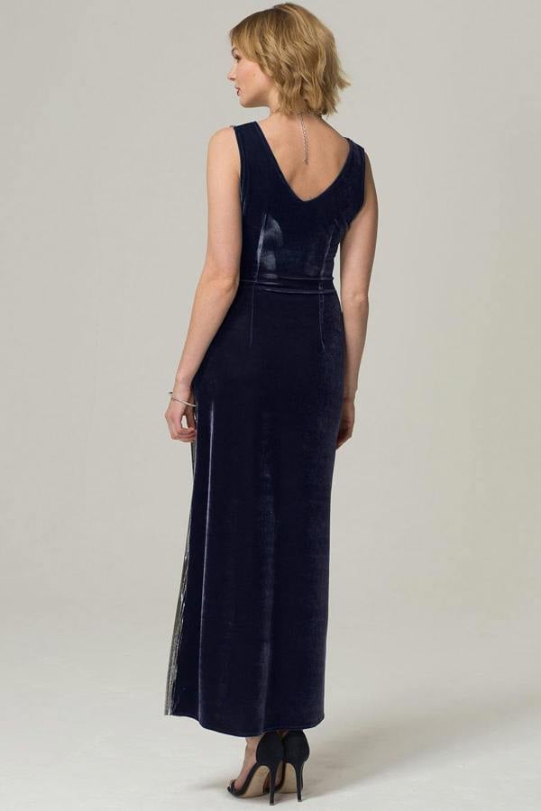 HotSquash Velvet Pleat Maxi Dress