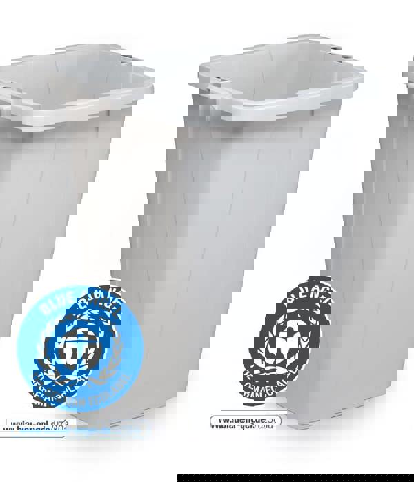 Durable ECO 90L Waste Bin Grey | Strong Square Recycling Bin | DURABIN