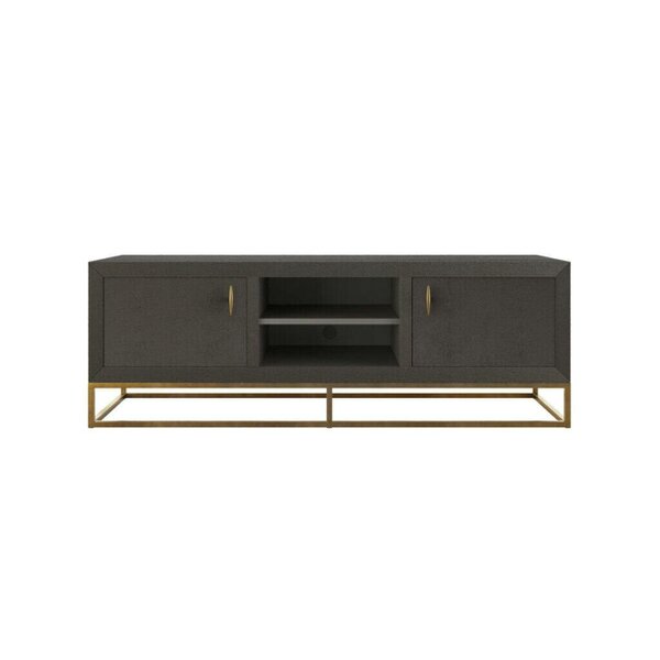 Wyld Haus Mandalo Brown Shagreen and Brass Two Door TV Unit