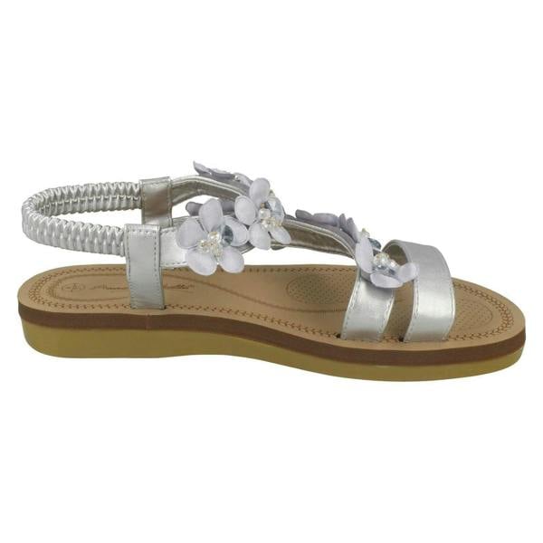 Anne Michelle Ladies Anne Michelle Flower Trim Sandals