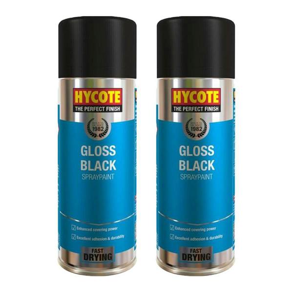 Hycote 2X Hycote Gloss Black Spray Paint 400ml