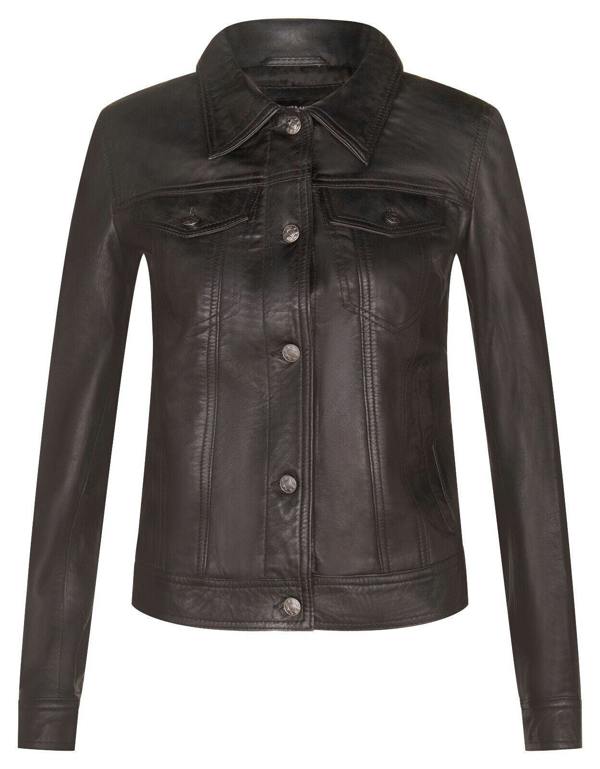 Infinity Leather Womens Leather Trucker Jeans Jacket-Anderlecht